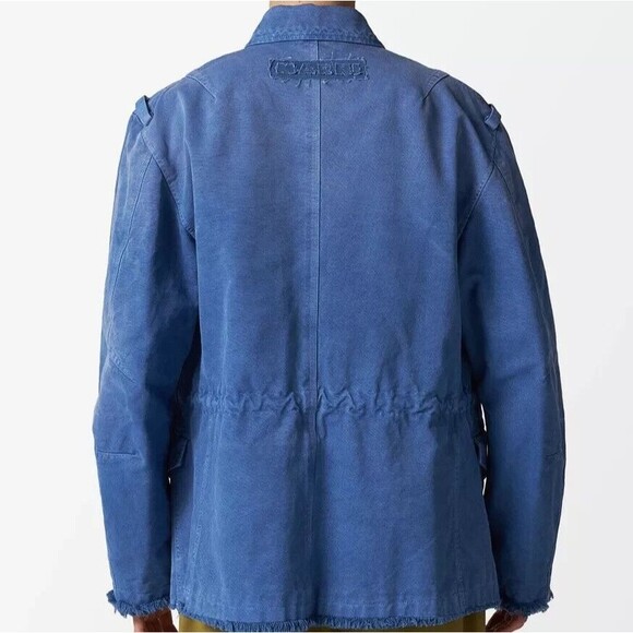 MARNI Barn Jacket Mens Size 48 Blue Overdyed Cotton Canvas Adjustable $1550 - Picture 2 of 10